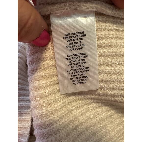 Tahari beige cream crew neck long sleeves sweater size XS - Picture 7 of 14